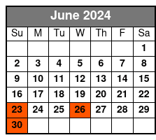 Man in Black Standard Seating June Schedule