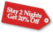 Stay 2 Or More Nights<br>Get 20% Off