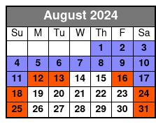 2 Day SDC + 1 Day White Water August Schedule