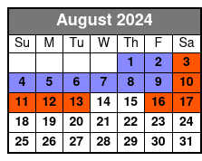 3 Day SDC + 1 Day White Water August Schedule