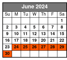 10 - 12 Minute Helicopter Flight June Schedule