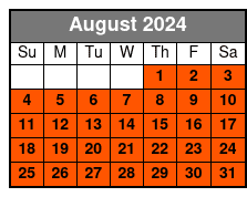 Fritz's Adventure August Schedule