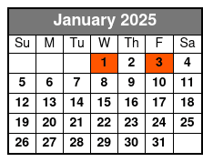 The Great American Chuckwagon January Schedule
