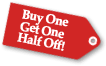 Buy 1 Get 1 Half Price
