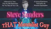The image is a vibrant promotional graphic featuring a man named Steve Sanders, referred to as 