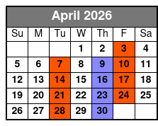 Pierce Arrow Shows April Schedule