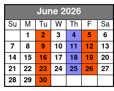 Pierce Arrow Shows June Schedule