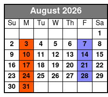 Pierce Arrow Decades August Schedule