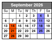Pierce Arrow Decades September Schedule