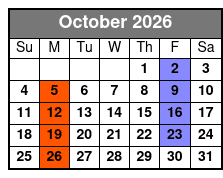 Pierce Arrow Decades October Schedule