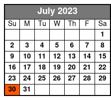 Jurassic Land July Schedule