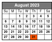 Jurassic Land August Schedule