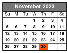 Jurassic Land November Schedule