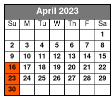 The life & Times of Johnny Lee April Schedule
