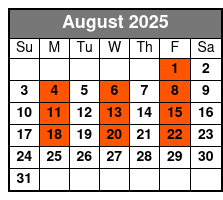 Million Dollar Quartet August Schedule
