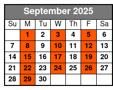 Million Dollar Quartet Dinner Show September Schedule