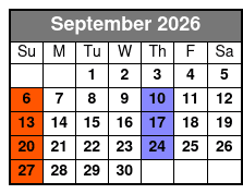 Classic Rock Icons September Schedule