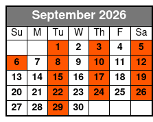 Shepherd of the Hills Outdoor Drama Show Only September Schedule