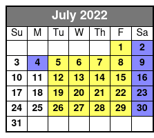 Branson Belle July Schedule