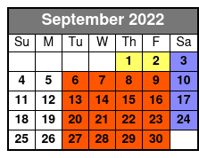 Branson Belle September Schedule
