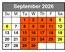 Showboat Branson Belle Lunch & Dinner Cruises September Schedule