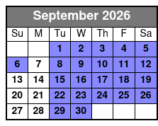 Captain's Club Showboat Branson Belle Lunch Cruise September Schedule