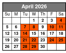 Showboat Branson Belle Lunch Cruise Tier One Seating April Schedule