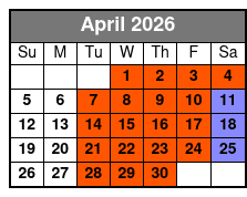 Showboat Branson Belle Dinner Cruise Tier One Seating April Schedule