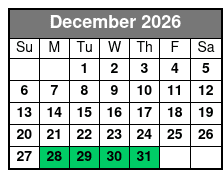 Silver Dollar City Showboat (Formerly Showboat Branson Belle) Tier One December Schedule