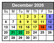 Silver Dollar City Showboat Christmas Show (Formerly Showboat Branson Belle) Tier One December Schedule