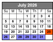 Silver Dollar City Showboat (Formerly Showboat Branson Belle) Tier Two July Schedule