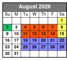 Silver Dollar City Showboat (Formerly Showboat Branson Belle) Tier Two August Schedule