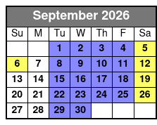 Silver Dollar City Showboat (Formerly Showboat Branson Belle) Tier Two September Schedule
