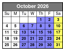 Silver Dollar City Showboat (Formerly Showboat Branson Belle) Tier Two October Schedule