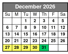 Silver Dollar City Showboat (Formerly Showboat Branson Belle) Tier Two December Schedule