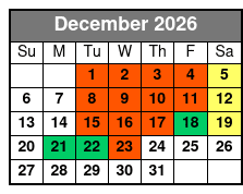 Silver Dollar City Showboat Christmas Show (Formerly Showboat Branson Belle) Tier Two December Schedule