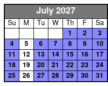 Silver Dollar City Showboat Dinner Cruise Captain's Club Seating  (Formerly Showboat Branson Belle) July Schedule
