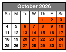 Silver Dollar City Showboat Lunch Cruise (Formerly Showboat Branson Belle) Tier One October Schedule