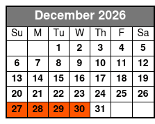 Silver Dollar City Showboat Lunch Cruise (Formerly Showboat Branson Belle) Tier One December Schedule