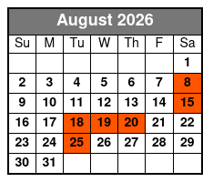 Silver Dollar City Showboat Lunch Cruise (Formerly Showboat Branson Belle) Tier Two August Schedule