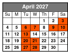 Silver Dollar City Showboat Lunch Cruise Captain's Club Seating (Formerly Showboat Branson Belle) April Schedule