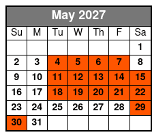 Silver Dollar City Showboat Lunch Cruise Captain's Club Seating (Formerly Showboat Branson Belle) May Schedule