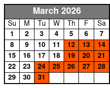 Smoke On The Mountain March Schedule