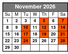 Matthew Boyce's Retro Christmas Spectacular November Schedule