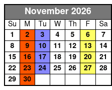 Queens of Soul  November Schedule