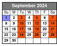 The Haygoods Branson September Schedule
