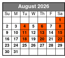 Haygoods August Schedule