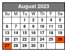 White Water 2 Day Ticket August Schedule