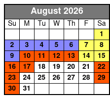 White Water 2 Day Ticket August Schedule