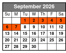 White Water 2 Day Ticket September Schedule